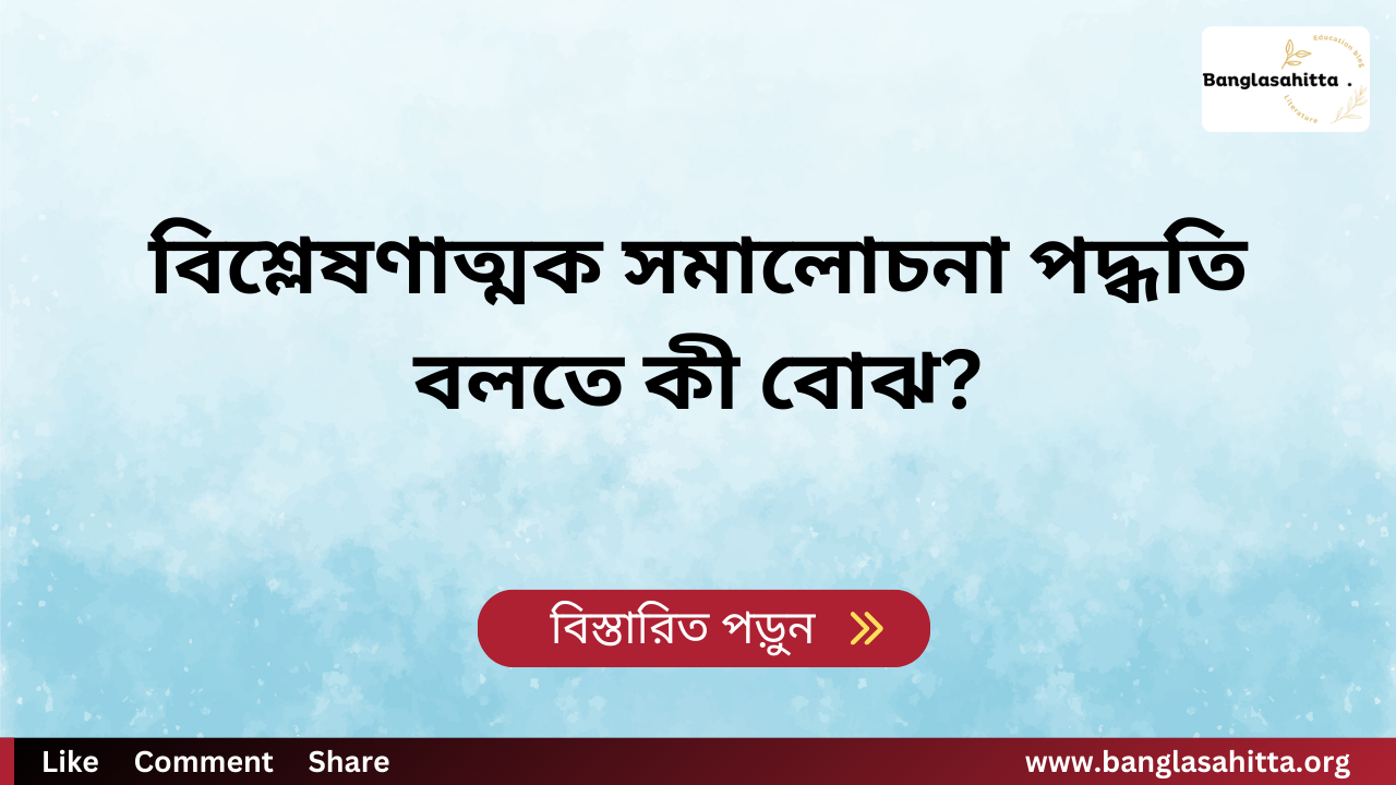 বিশ্লেষণাত্মক সমালোচনা পদ্ধতি বলতে কী বোঝ?